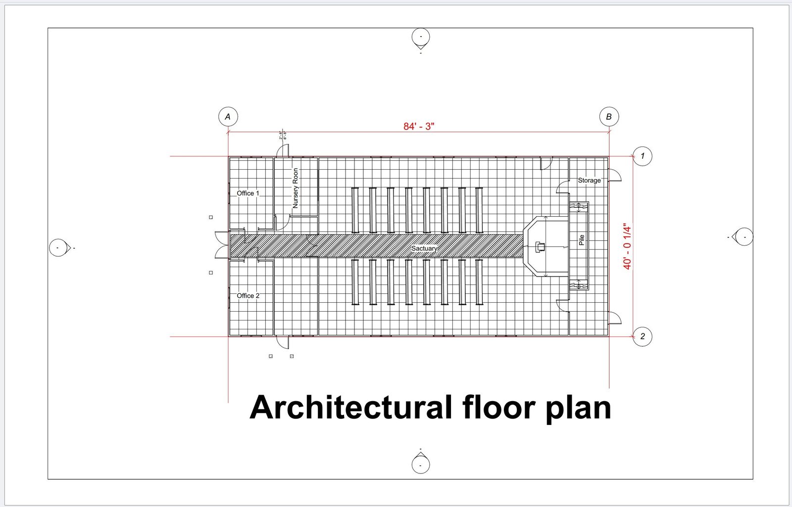 2D architectural floor plan drawing